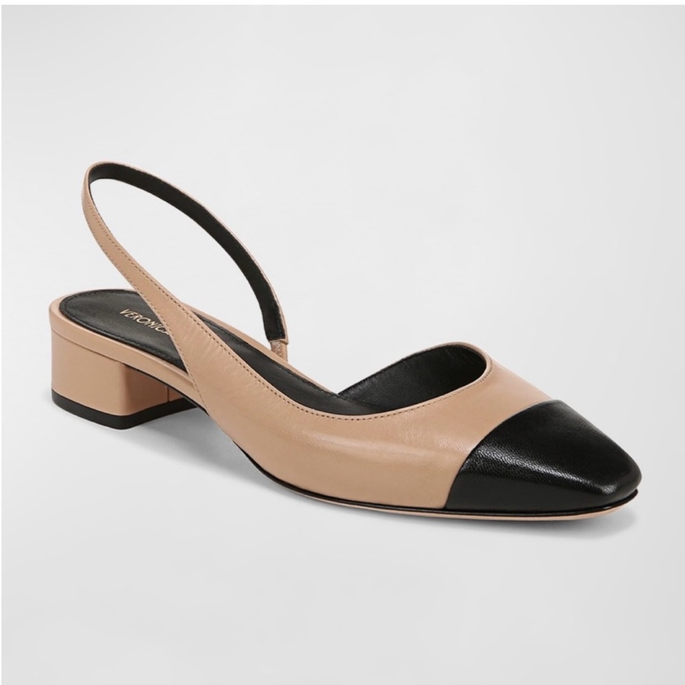 Veronica Beard Tan and Black Heels